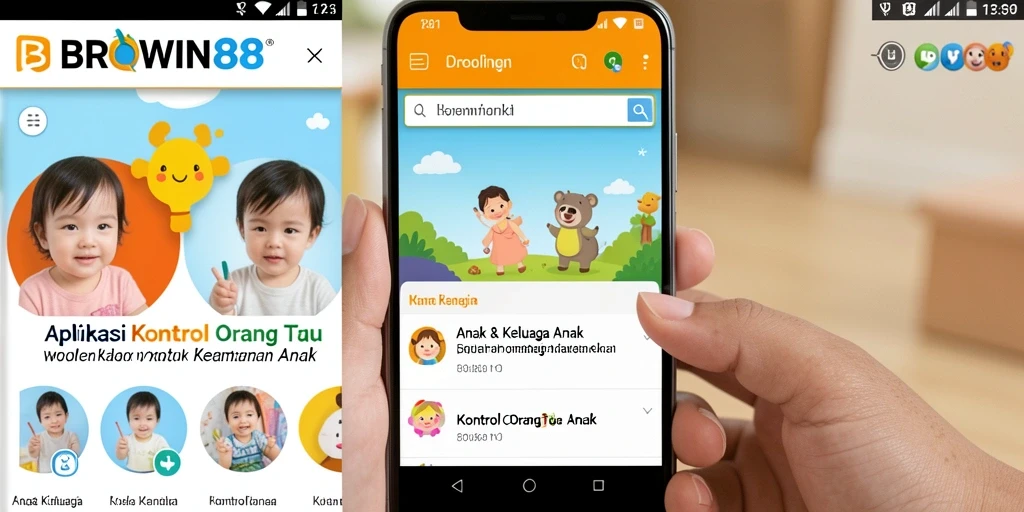 Antarmuka aplikasi BROWIN88 untuk kontrol orang tua yang intuitif.