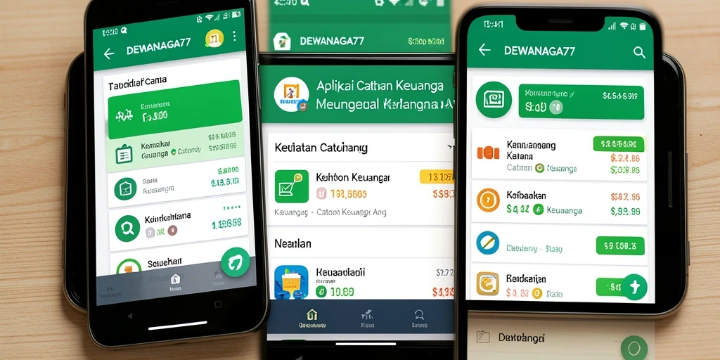 Antarmuka utama DEWANAGA77 dengan fitur Catatan Keuangan.