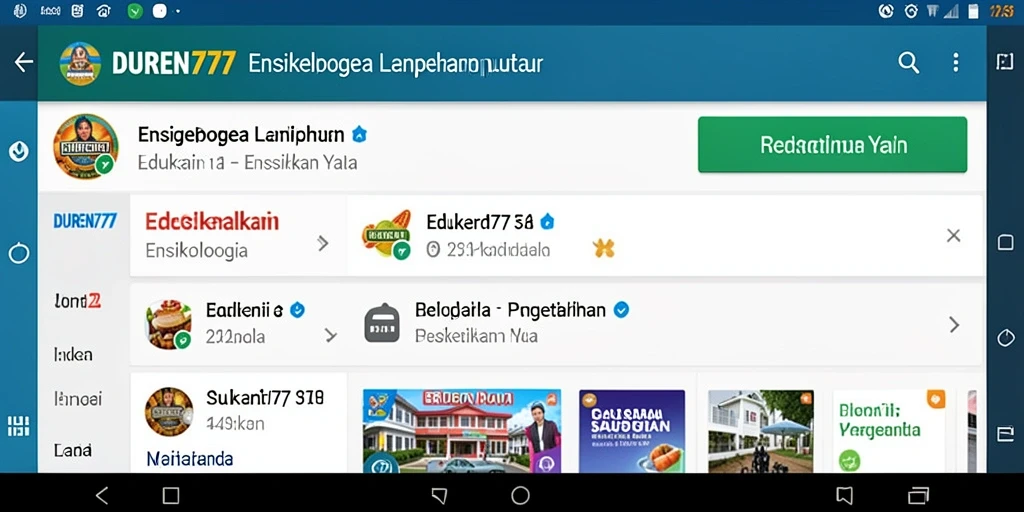Screenshot DUREN777 menampilkan antarmuka aplikasi Ensiklopedia yang informatif.