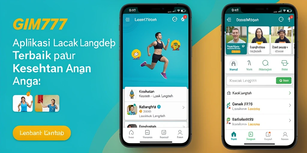 Tampilan antarmuka aplikasi GIM777 untuk pelacakan langkah.