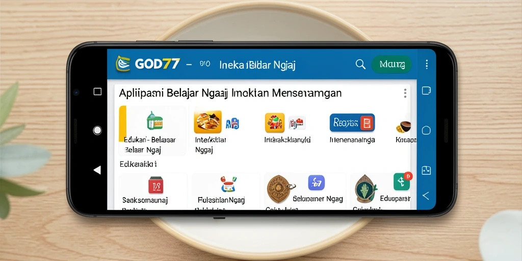 Tampilan antarmuka GOD77 yang menarik untuk belajar ngaji.