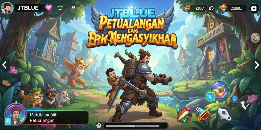 Antarmuka menawan dalam JTBLUE menampilkan dunia Petualangan yang luas.