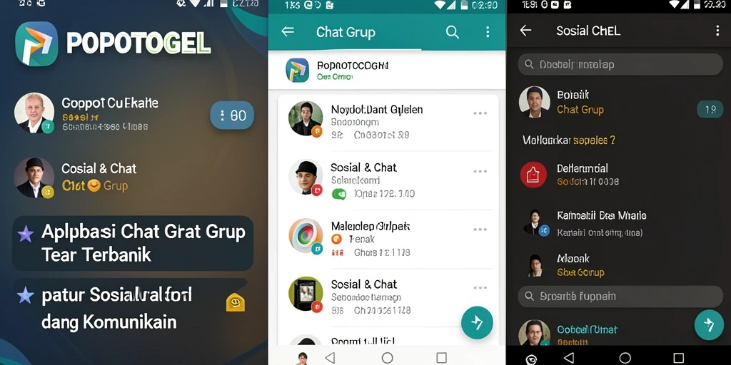 Tampilan antarmuka menarik aplikasi Chat Grup POPOTOGEL.