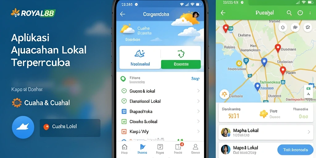 Tampilan antarmuka ROYAL88 menunjukkan informasi cuaca lokal secara real-time.