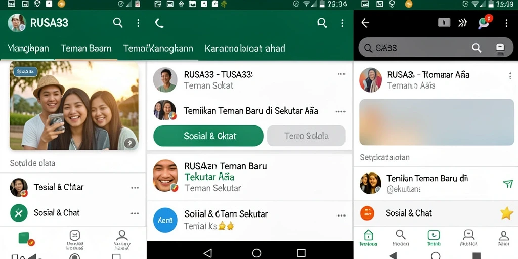 Antarmuka RUSA33 yang menarik untuk mencari teman di sekitar.